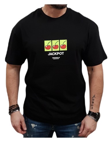 Jack&Jones - 12254169 - Jor Blockpop Tee SS Crew Neck TG LN - Black - Slim Fit  - T-shirt
