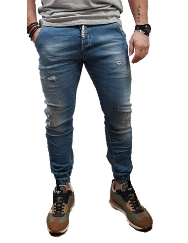 Cover - Jagger - Q4650-28 - 3D Loose - Blue - Slim Fit - παντελόνι Jeans με λαστιχο