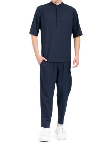 Vittorio Artist - 500-24-Mare Set - Blue - Set Παντελόνι και Overshirt υφασμάτινο
