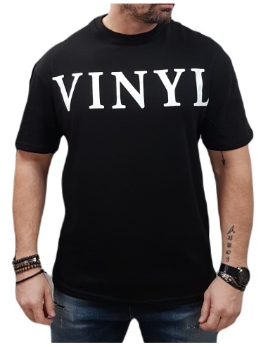 Vinyl Art - 20100-01 - Oversized t-shirt - Black - μπλούζα μακό