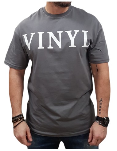 Vinyl Art - 20100-09 - Oversized t-shirt - Grey - μπλούζα μακό
