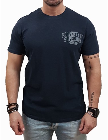 Superdry - M1011903A JWV - Athletic College Graphic Tee - Eclipse Blue Slub - T-shirt