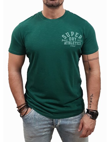 Superdry - M1011903A 2DL - Athletic College Graphic Tee - Dark Forest Green Slub - T-shirt