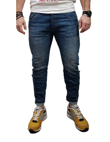 Cover - Q2552-28 - Oregon - 3D Loose - Blue - παντελόνι Jeans με λαστιχο