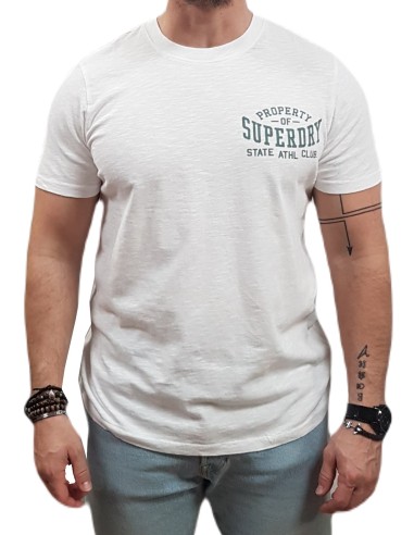 Superdry - M1011903A RAV - Athletic College Graphic Tee - Optic Slub - T-shirt