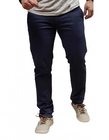 Cover - Chibo -T0085-28 - Blue - Παντελόνι slim fit υφασμάτινο chinos
