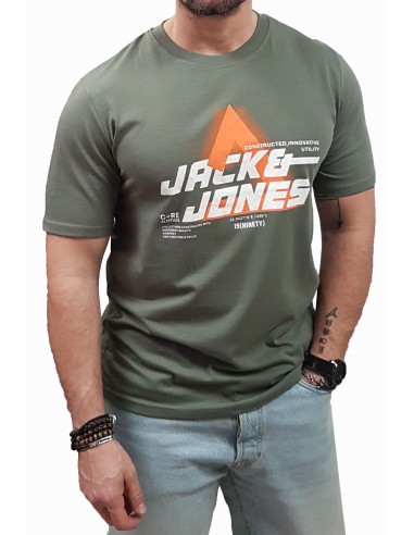 Jack&Jones - 12256170 - Jco Photo TEE SS Neck FST - Agave Green - T-shirt
