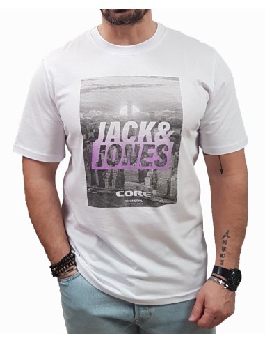 Jack&Jones - 12256170 - Jco Photo TEE SS Neck FST - White - T-shirt