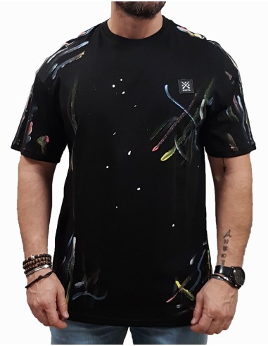Vinyl Art - 53325-01 - Oversized t-shirt - Black - μπλούζα μακό