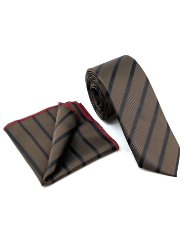 Legend - L-050-7705C - Brown Stripes - Γραβάτα