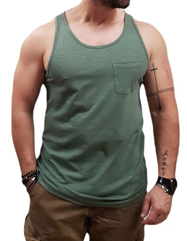 Jack&Jones - 12252180 - Jor Tampa Slub Tank Top - Laurel Wreath - Slim Fit -  Μπλούζα αμάνικη
