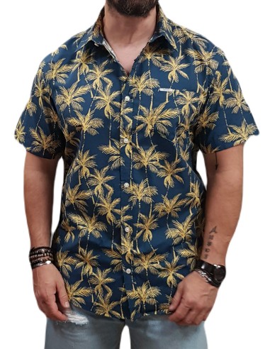 Rebase - 241-RGS-573 - Short Sleeve AOP - Night Blue Combo - Κοντομάνικο Πουκάμισο