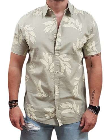 Rebase - 241-RGS-574 - Short Sleeve AOP - Lt Mint - Κοντομάνικο Πουκάμισο