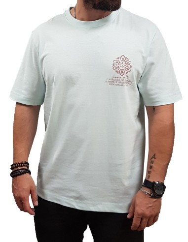 Jack&Jones - 12256406 - Jor Noto Graphic Chest TEE SS Crew Neck LN - Skylight - T-shirt