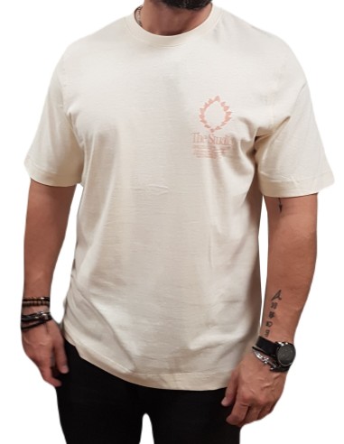 Jack&Jones - 12256406 - Jor Noto Graphic Chest TEE SS Crew Neck LN - Buttercream- T-shirt