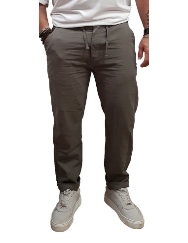 Rebase - 241-RCP-405 - Linen Pants - Khaki - παντελόνι υφασμάτινο