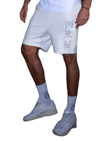 Vinyl Art - 07512-02 - SHORTS WITH LOGO PRINT - White - Βερμούδα Μακό