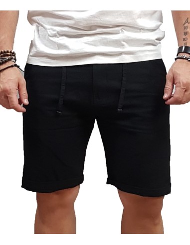Rebase - 241-RMSHO-713 - Chinos Linen - Black - Βερμούδα