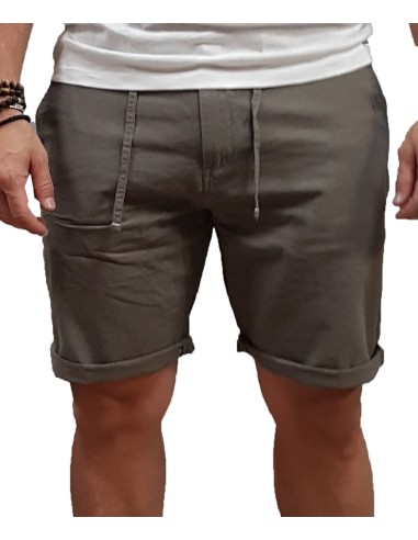Rebase - 241-RMSHO-713 - Chinos Linen - Khaki - Βερμούδα