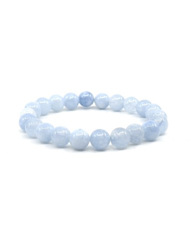Legend - LGD-Br-2017 - Elastic Bracelet With Aqua Stone - White - Βραχιόλι