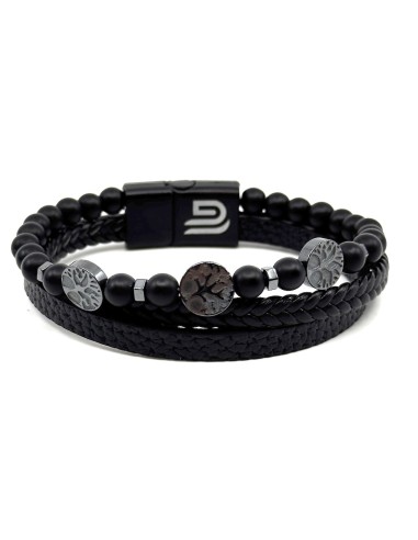 Legend - LGD-Br-2081/A - Leather Bracelet - Black - Βραχιόλι