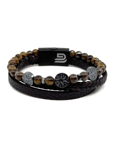 Legend - LGD-Br-2081 - Leather Bracelet - Black Brown - Βραχιόλι