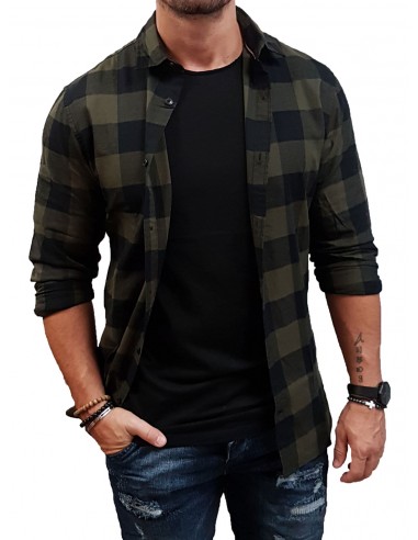 Jack&Jones - 12181602 - Jje Gingham Twill Shirt L/S Noos - Dusty Olive - Slim Fit - Πουκάμισο