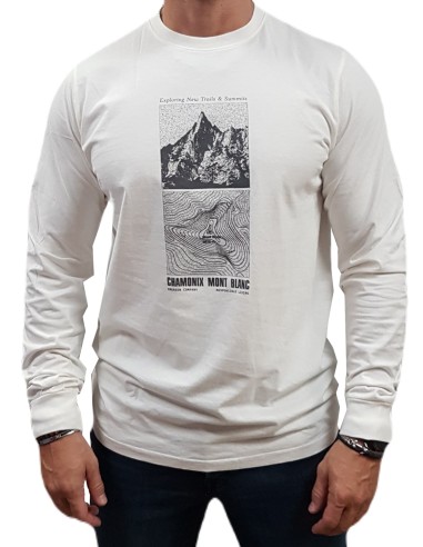 Emerson - 242.EM31.31 - Off White - Long Sleeve Tee With Photo Print - Regular Fit - Μπλουζα