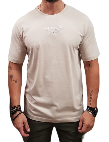 Jack&Jones - 12217167  - Jpr Blu Archie SS Tee Crew Neck Noos - Moonbeam - Regular Fit - μπλούζα μακό