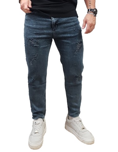 Senior - 5633 - Crop Fit - Dark Blue Denim - Παντελόνι Jeans