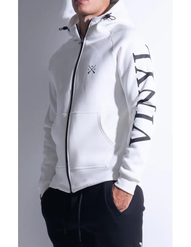 Vinyl Art - 73524-02 - Zip Through Hoodie With Logo Print - White - Regular Fit - Φούτερ Ζακέτα