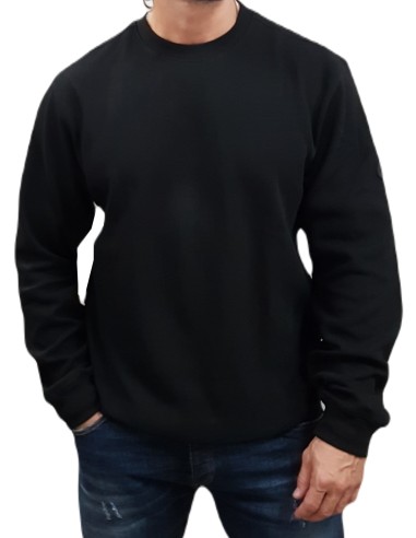 Rebase - 242RTOP-1013 - Crew Neck - Black - Regular Fit - Φούτερ