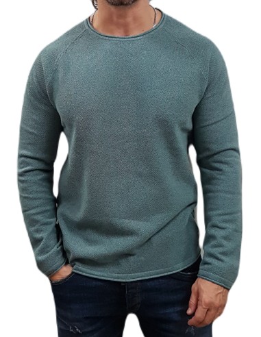 Jack&Jones - 12157321- Jje Hill Knit Crew Neck Noos - Goblin Blue - Μπλούζες Πλεκτά