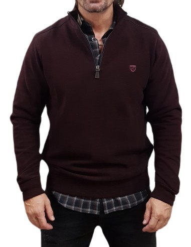 Lexton - 13.34 - Marine Zip W - Bordeaux  - Regular Fit - Μπλούζα Πλεκτή  HALF ZIP
