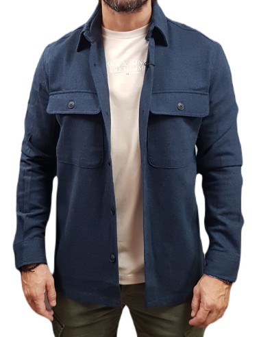 Jack&Jones - 12263645 - Jpr Raymond Melange Solid LS Overshirt SN - Sargasso Sea - Comfort Fit - Overshirt