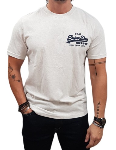 Superdry - M1012160A 8ZU -  CLASSIC VL GRAPHIC T-SHIRT - OAT CREAM MARL- Μπλούζα Μακό