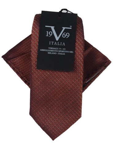 19V69 Versace - 22.33.Micro Fiber Tie - Orange/Brown - Γραβάτα