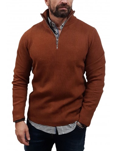 JACK&JONES - 12216768 - Jpr CC Perfect Knit Half Zip SN - Cambridge Brown  - Μπλούζα