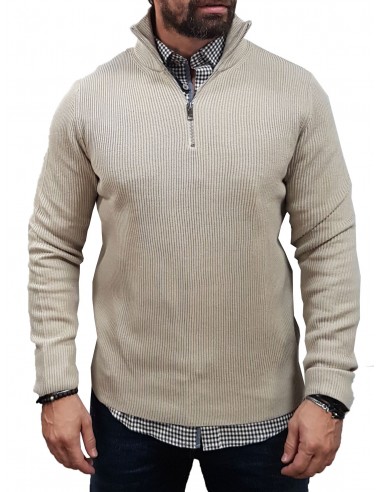 JACK&JONES - 12216768 - Jpr CC Perfect Knit Half Zip SN - Island Fossil - Μπλούζα