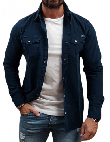Jack&Jones - 12138115 - Jje Sheridan Shirt L/S Noos - Dark Navy - Slim Fit - πουκάμισο