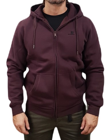 Rebase - 242RTOP-1000 - Hoodie Full Zip - Aubergine - Regular Fit - Φούτερ Ζακέτα