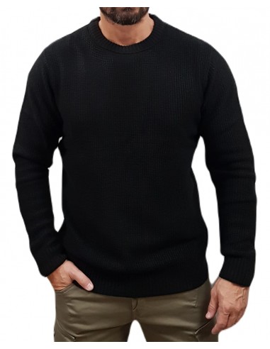 Jack&Jones - 12243116 - Jor Kyle Knit Crew Neck - Black - Μπλούζες Πλεκτά