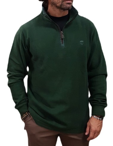 Lexton - 13.34 - Armando Zip - Green - Regular Fit - Μπλούζα Πλεκτή  HALF ZIP