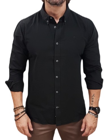 Rebase - 242RGS-5001 - Black - Regular Fit - Πουκάμισο