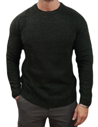 Jack&Jones - 12257480 - Jje Lewis Knit Crew Neck SN - Kombu Green - Regular fit  Μπλούζες Πλεκτά
