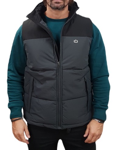 Emerson - 242.EM10.78 - Ebony/Black - Hooded Puffer Vest Jacket - Μπουφάν Αμάνικο