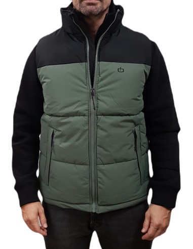 Emerson - 242.EM10.78 - Olive/Black - Hooded Puffer Vest Jacket - Μπουφάν Αμάνικο