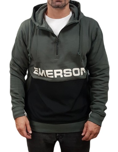 Emerson - 242.EM20.29 - Pine Green/Black - Half Zip Sweatshirt -  Φούτερ