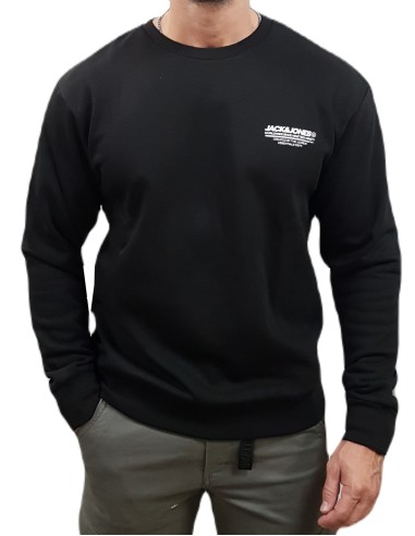 Jack&Jones - 12256831 - Jj Olive Sweat Crew Neck - Black - Φούτερ REGULAR FIT