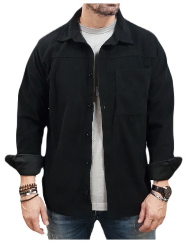 COVER JEANS - Enzo4 - TM176-29 - Black - Regular Fit - Overshirt Κοτλέ